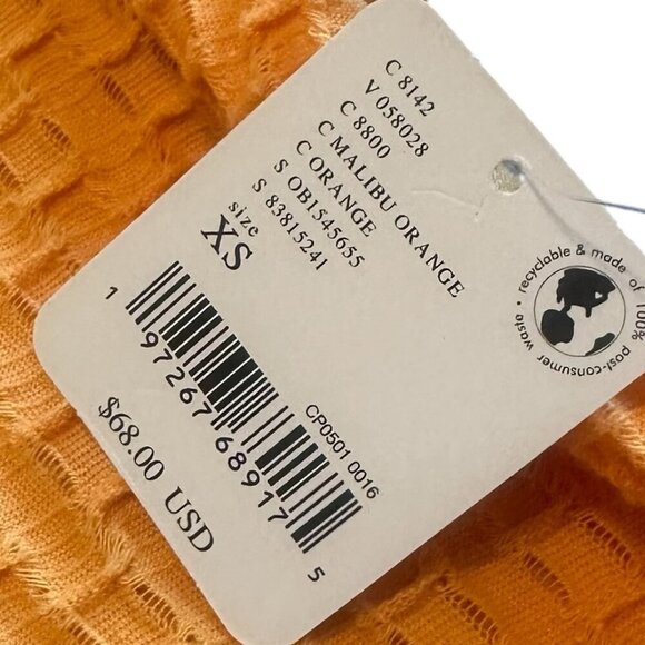 Free People Beach Orange Short Sleeve Stretch Dress Swim Coverup Size XS NWT - Picture 11 of 11